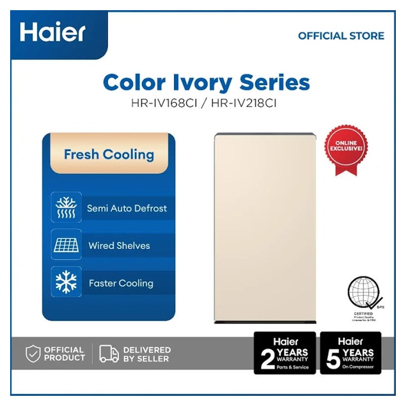 Haier HR-IV168CI Inverter Single Door Refrigerator, Color Ivory